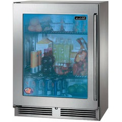 Perlick 24" Refrigerator Stainless Steel Glass Door, Sottile Sh.Depth (18") Refrigerator - HH24RS-4-3