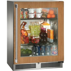 Perlick 24" Refrigerator, Fully Integrated Glass Door, Sottile Sh.Depth (18") , 3.1 Cu. Ft. Capacity - HH24RS-4-4