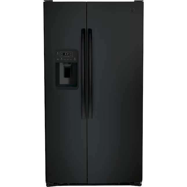 Ge 25.3-Cu Ft Side-By-Side Refrigerator with Ice Maker, Water and Ice Dispenser (Black) - Gss25ggpbb