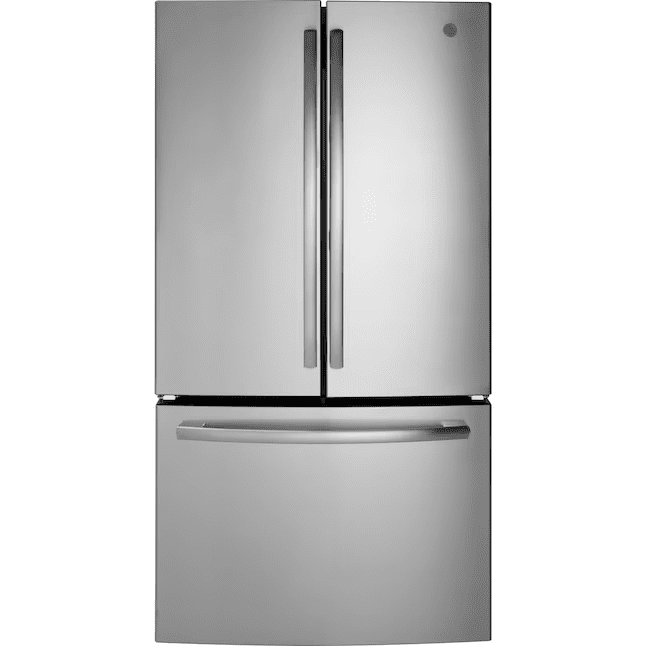 GE 27-cu ft French Door Refrigerator with Ice Maker and Water dispenser (Fingerprint-resistant Stainless Steel) Energy Star - GNE27JYMFS