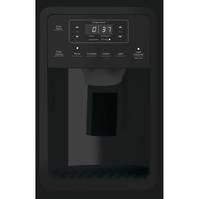 Ge 25.3-Cu Ft Side-By-Side Refrigerator with Ice Maker, Water and Ice Dispenser (Black) - Gss25ggpbb