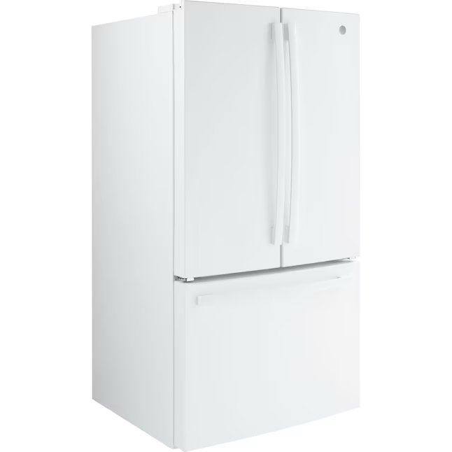 Ge 27-Cu Ft French Door Refrigerator with Ice Maker and Water Dispenser (White) Energy Star - Gne27jgmww