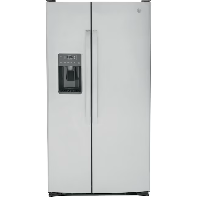 Ge 25.3-Cu Ft Side-By-Side Refrigerator with Ice Maker, Water and Ice Dispenser (Stainless Steel) - Gss25gypfs