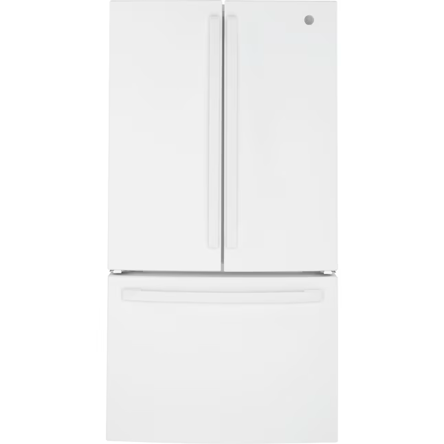 Ge 27-Cu Ft French Door Refrigerator with Ice Maker and Water Dispenser (White) Energy Star - Gne27jgmww