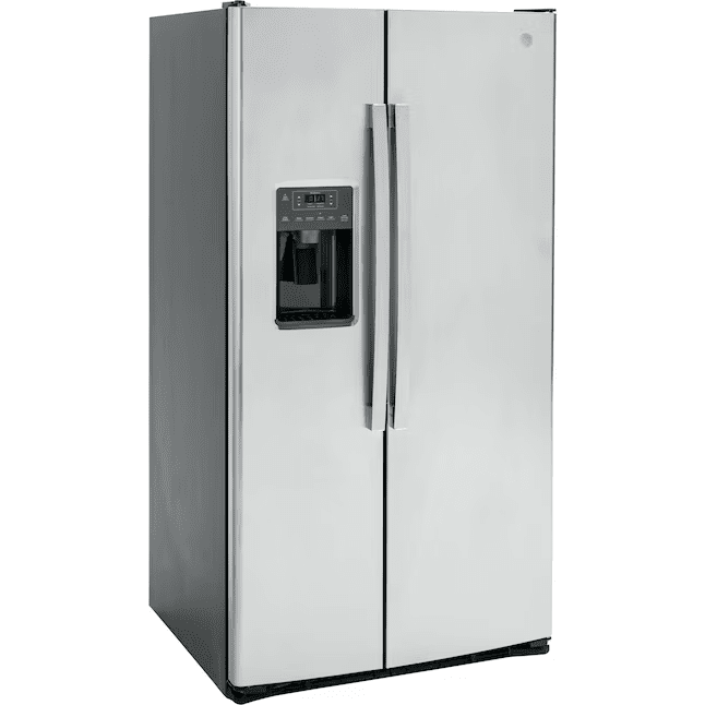 Ge 25.3-Cu Ft Side-By-Side Refrigerator with Ice Maker, Water and Ice Dispenser (Stainless Steel) - Gss25gypfs