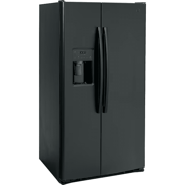 Ge 25.3-Cu Ft Side-By-Side Refrigerator with Ice Maker, Water and Ice Dispenser (Black) - Gss25ggpbb