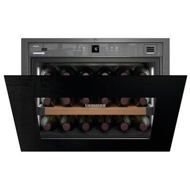 Liebherr Built-in Fully Integrated Black Glass Wine Cabinet - HWGB 1803