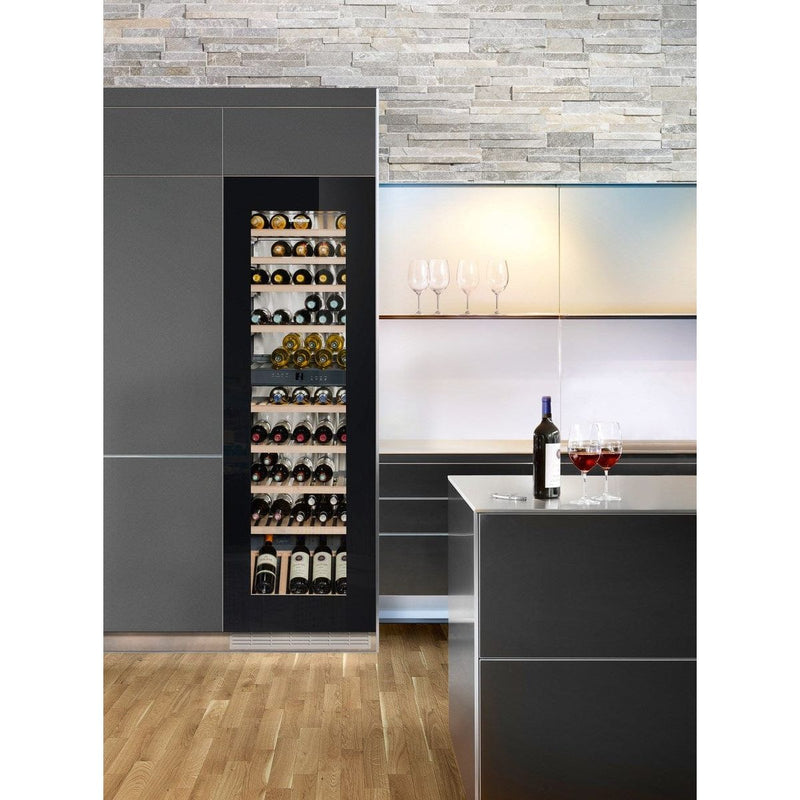 Liebherr Built-in Fully Integrated Black Glass Wine Cabinet - HWGB 8300