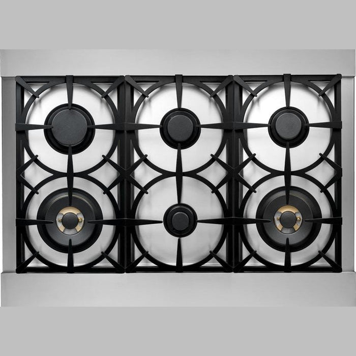 Superiore Deco 36-Inch Dual Fuel Freestanding Range in Black Matte with Chrome Trim - RD361SCN_C_