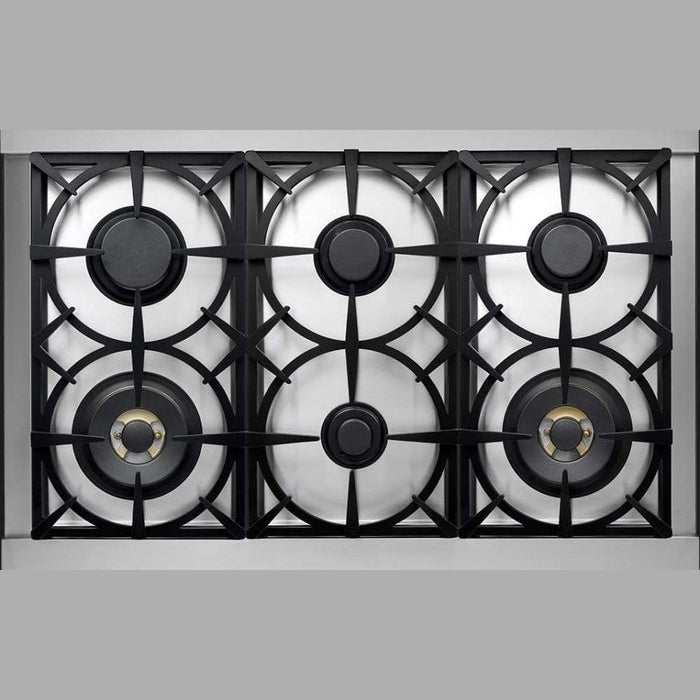 Superiore Deco 48-Inch Gas Double Oven Freestanding Range in Black and Cream Matte with Bronze Trim - RD482GCNCB_