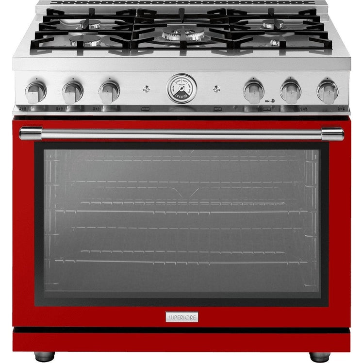 Superiore La Cucina 36-Inch Gas Freestanding Range in High Glossy Red  - RL361GPR_S_