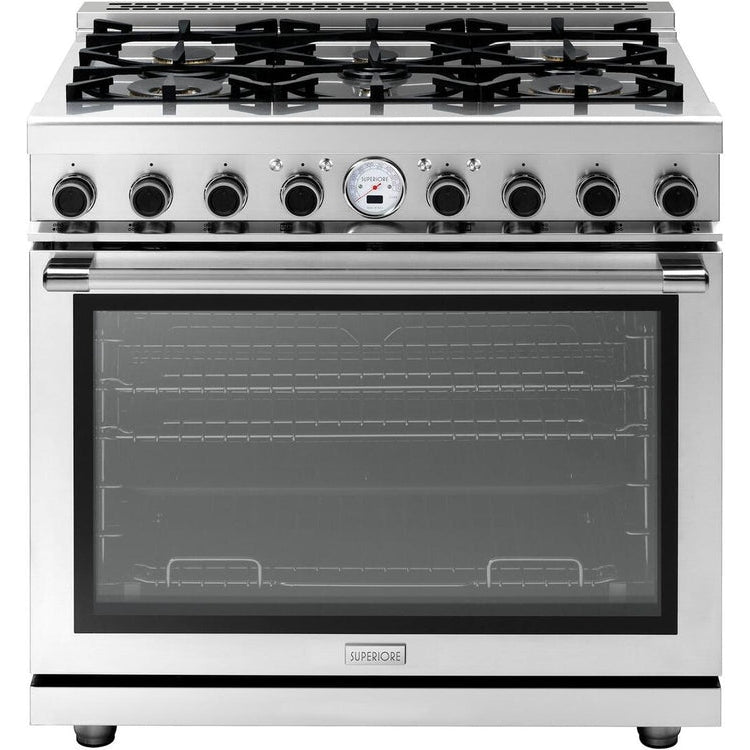 Superiore Next 36-Inch Dual Fuel Freestanding Range in Stainless Steel - RN361SPS_S_