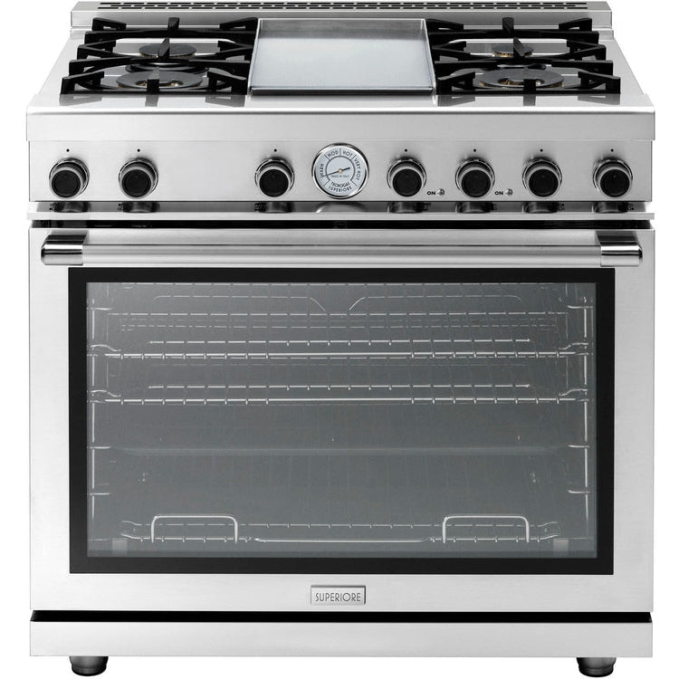 Superiore Next 36-Inch Gas Freestanding Range in Stainless Steel  - RN362GPS_S_