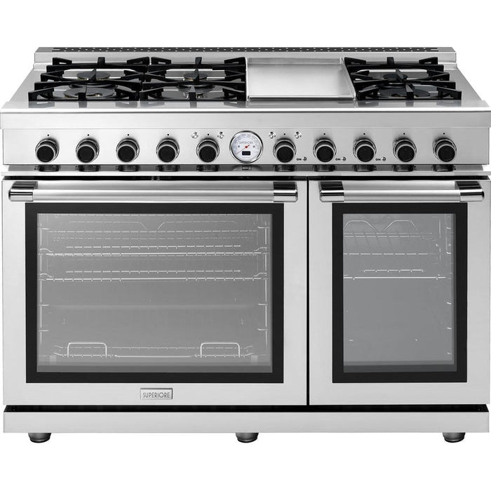 Superiore Next 48-Inch Dual Fuel Double Oven Freestanding Range in Stainless Steel - RN482SPS_S_