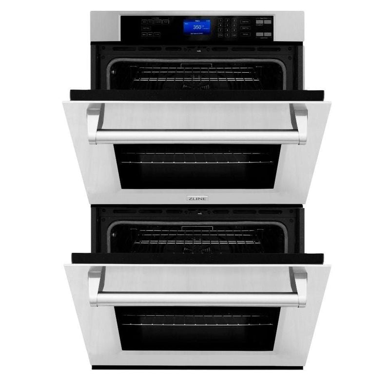 ZLINE Kitchen Appliance Package with 36 in. Stainless Steel Rangetop and 30 in. Double Wall Oven, 2KP-RTAWD36