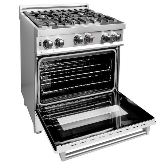 ZLINE 30 in. Professional 4.0 cu. ft. 4 Gas on Gas Range  with White Matte Door, RG-WM-30